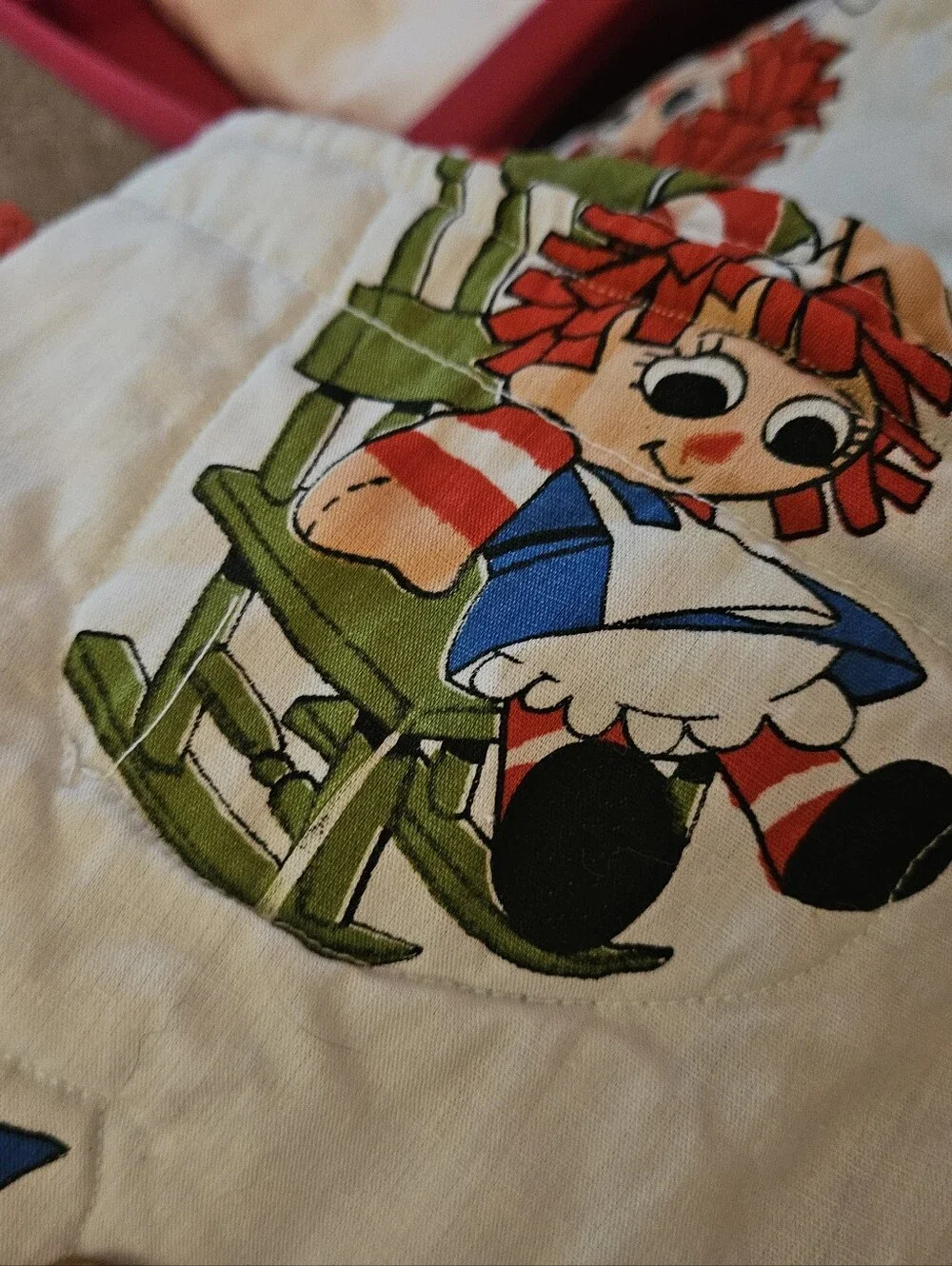 Vintage Handmade Raggedy Ann and Andy Quilt